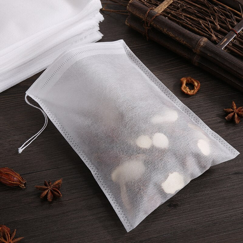 500/1000Pcs Disposable Tea Bags for Loose Tea Non-woven Fabric Paper Teabags Empty Tea Bags With String Heal Seal Filter Teaware