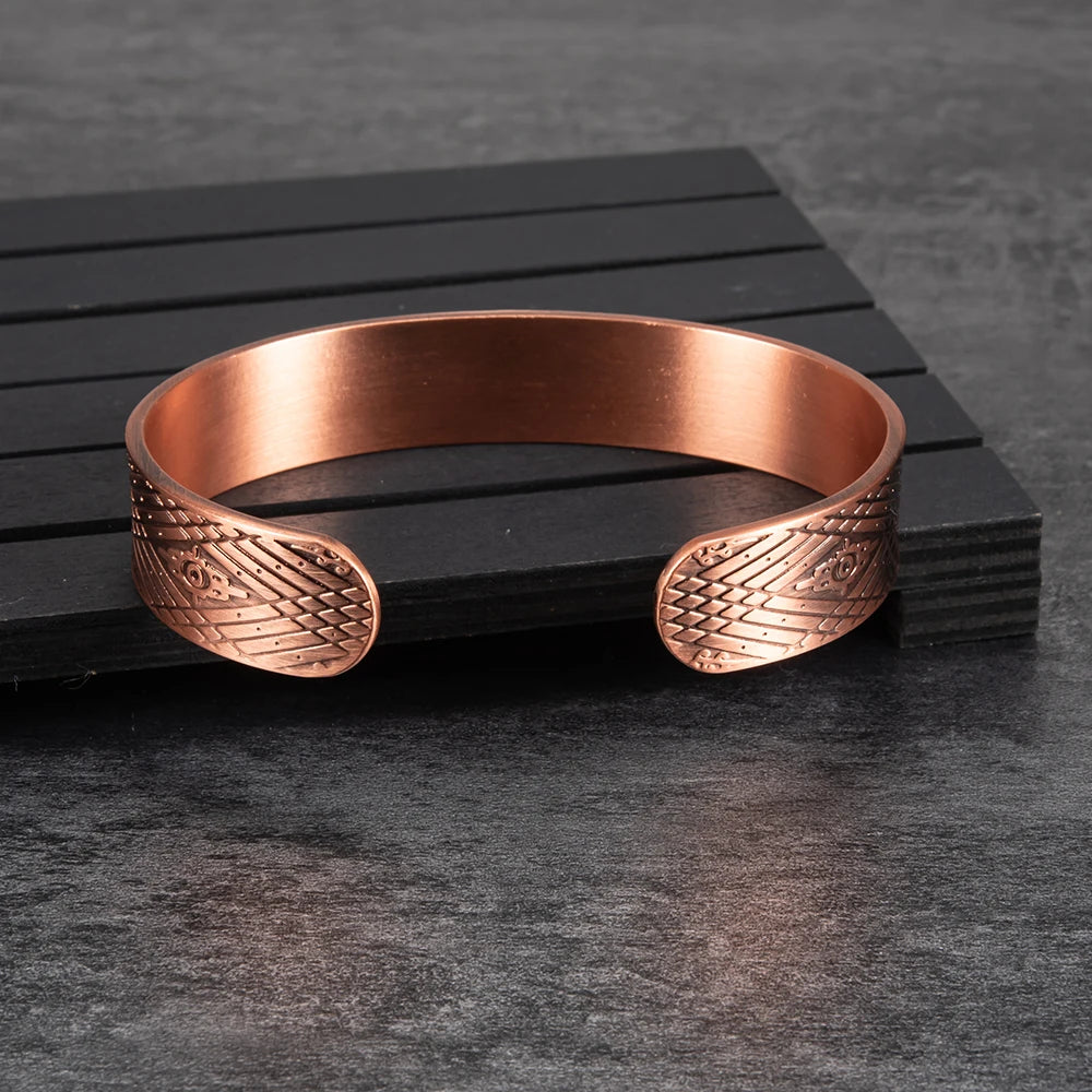 Magnetic Pure Copper Bracelet Benefits Energy Adjustable Open Cuff Bangles Increases Electromagnetic Aura Field ⚡️