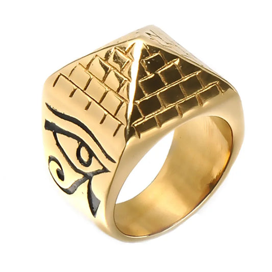 Ancient Kemetic Pyramid Ring Pharaoh's Eye of Horus