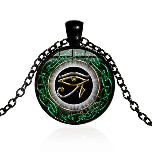 Egyptian Gods Power Eye Necklace Eye Of Horus Amulet Symbol Pendant Necklace Women Men Mandala Egyptian Jewelry ojo de horus