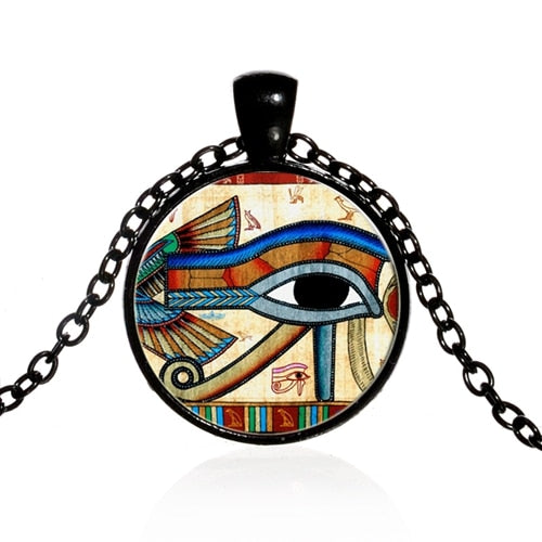 Egyptian Gods Power Eye Necklace Eye Of Horus Amulet Symbol Pendant Necklace Women Men Mandala Egyptian Jewelry ojo de horus