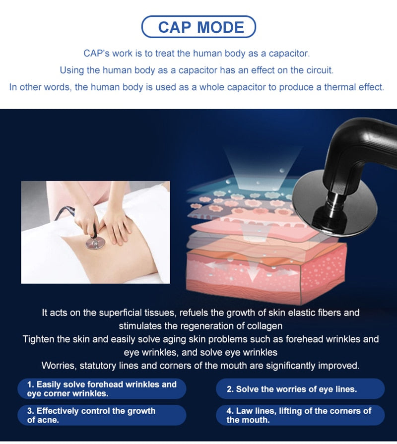 Professional Tecar Therapy Pain Removal & Fat Cell Exploding High Frequency 448KHZ Weight Loss Spain Technology Ret Cet RF Physiotherapy Beauty Device