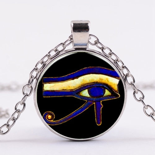 Egyptian Gods Power Eye Necklace Eye Of Horus Amulet Symbol Pendant Necklace Women Men Mandala Egyptian Jewelry ojo de horus