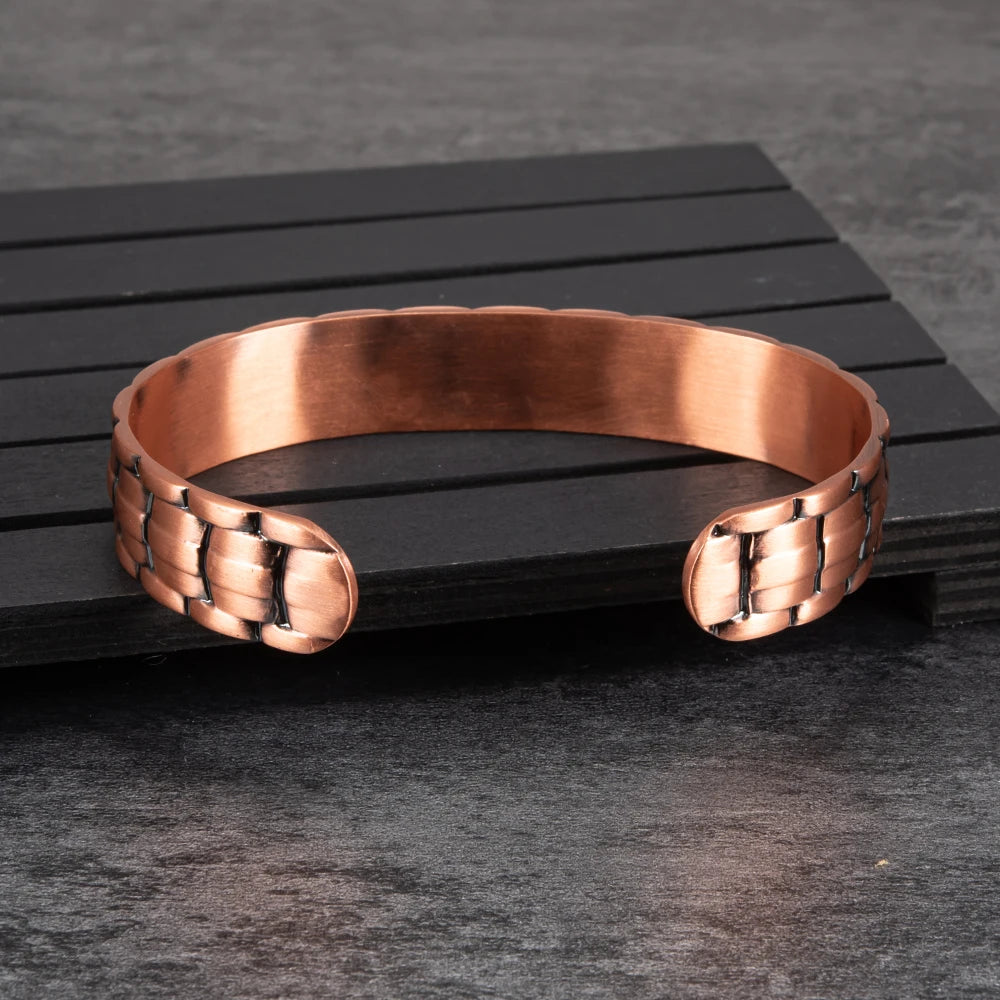 Magnetic Pure Copper Bracelet Benefits Energy Adjustable Open Cuff Bangles Increases Electromagnetic Aura Field ⚡️