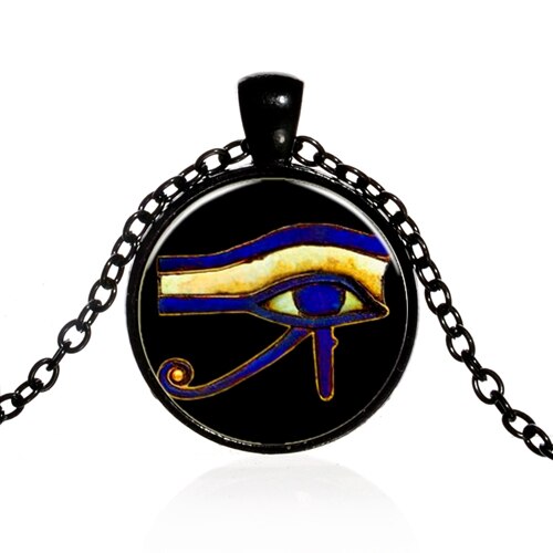 Egyptian Gods Power Eye Necklace Eye Of Horus Amulet Symbol Pendant Necklace Women Men Mandala Egyptian Jewelry ojo de horus