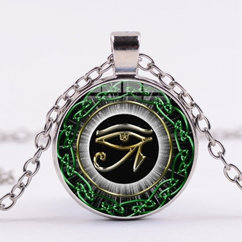 Egyptian Gods Power Eye Necklace Eye Of Horus Amulet Symbol Pendant Necklace Women Men Mandala Egyptian Jewelry ojo de horus