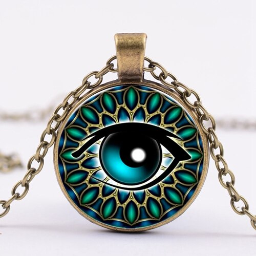 Egyptian Gods Power Eye Necklace Eye Of Horus Amulet Symbol Pendant Necklace Women Men Mandala Egyptian Jewelry ojo de horus