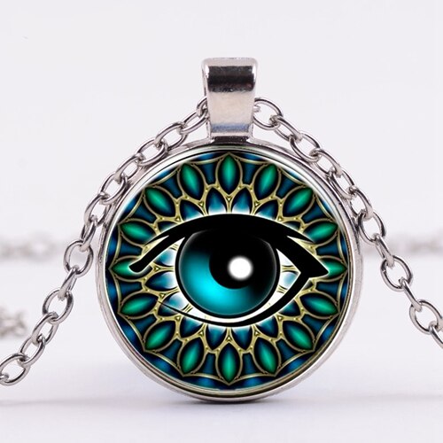 Egyptian Gods Power Eye Necklace Eye Of Horus Amulet Symbol Pendant Necklace Women Men Mandala Egyptian Jewelry ojo de horus