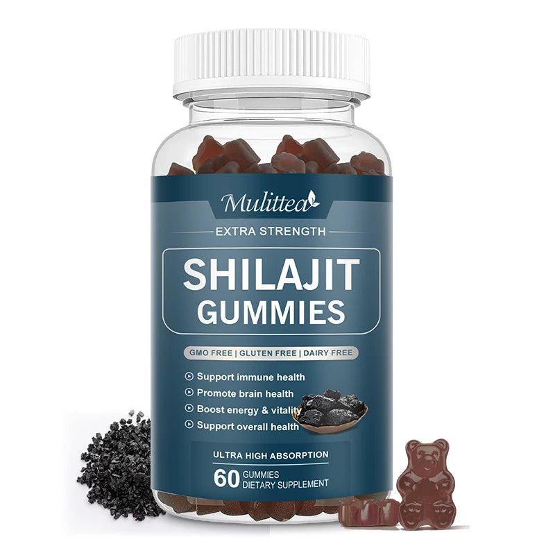 100% Shilajit Gummies with 85+ Trace Mineral & Fulvic Acid Supports Energy and Immune System.