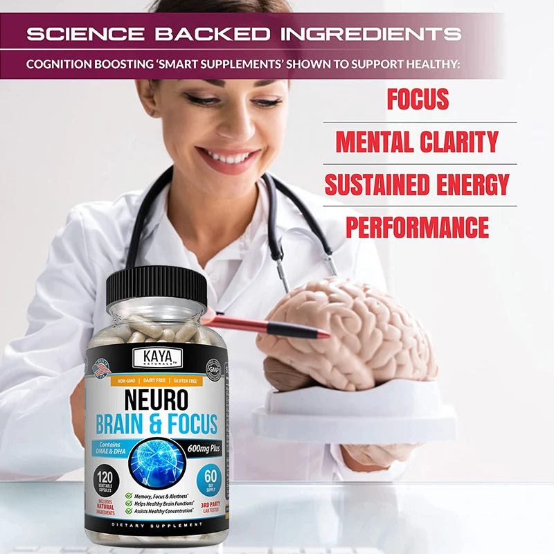 Neuro Brain & Focus Supplement - Healthy Memory Function, Clarity Nootropics Supplement - for Mental Focus, Cognitive Function Only sold in the US