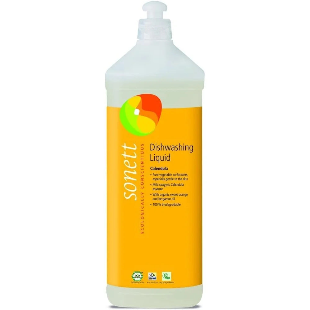 Organic Dishwashing Liquid Calendula Gentle on Hands Concentrated Natural Ingredients Safe Sensitive Skin Eco-friendly Liquid