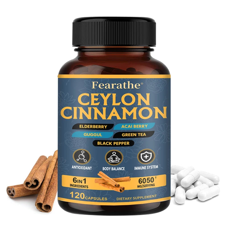 Organic Ceylon Cinnamon Capsules - Balance, Immune System, Antioxidant, 100% Certified Organic, Gluten Free and Non-GMO