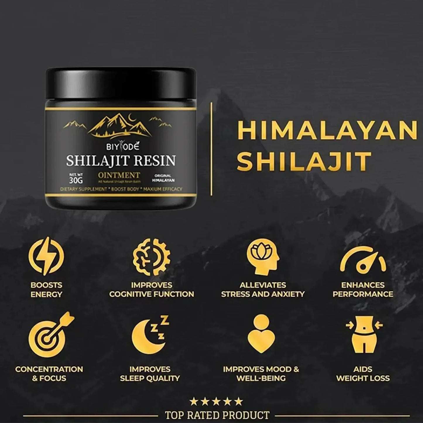 Organic Shilajit Resin 85 Plus Trace Minerals, Strengthens Melanin, Increases Brain Function, Raises Testosterone Levels, Fulvic Acid.