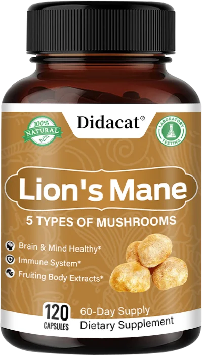 Lion's Mane Mushroom Capsules - Supports brain focus & health, Decalcifies and Activates the Pineal Gland.