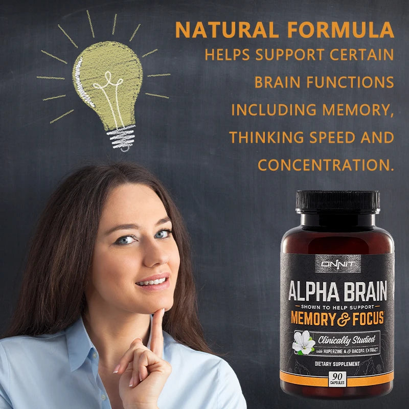 Alpha Brain 🧠 Powerful Nootropic Brain Supplement Boost Intelligence Great for Focus, Concentration and Memory