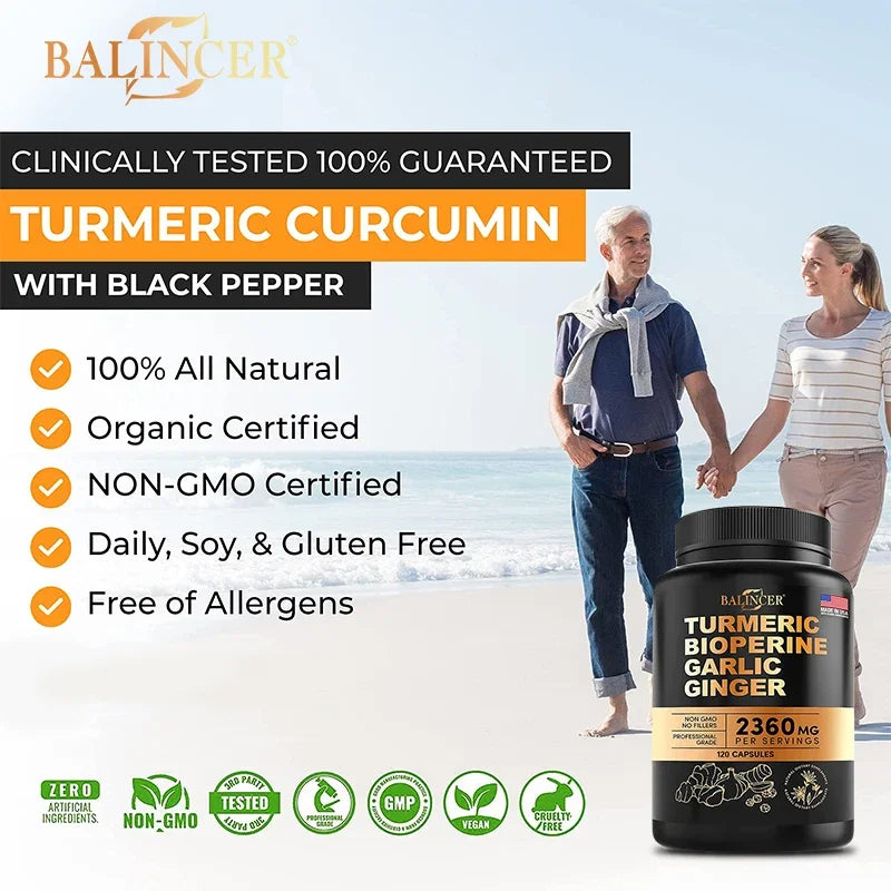 Turmeric Extract - helps immediate absorption of vitamins and anti-inflammatory, joint muscle, immune system health
