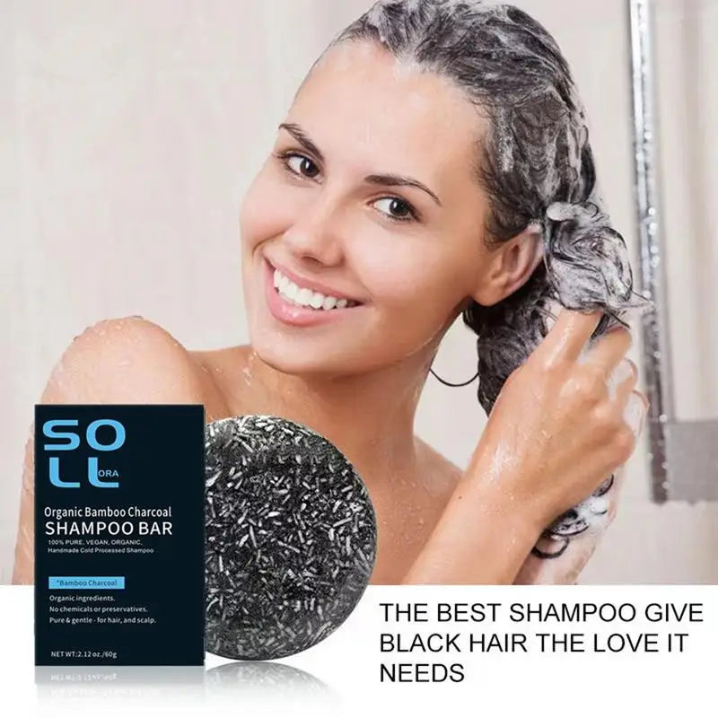 Solid Shampoo Bar Grey Hair Coverage Shampoo Bar Natural Charcoal Black Hair Darkening Shampoo Bar for Moisturizing refreshing