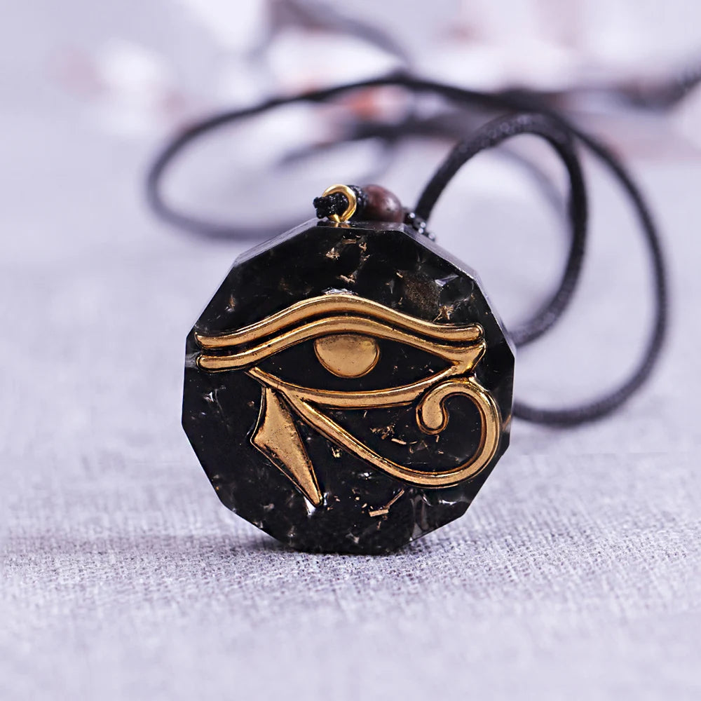 Ancient Kemetic Eye Of Ra Horus Crystal Pendant Reiki Healing Amulet.