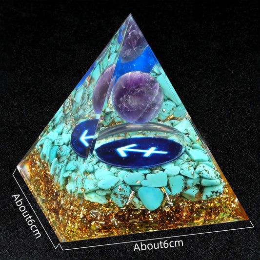 Zodiac Energy Orgone Crystal Pyramid Energetic Alchemy Blocks Radio Frequencies & Harmful EMF Waves Crystal Reiki Chakra Generator.