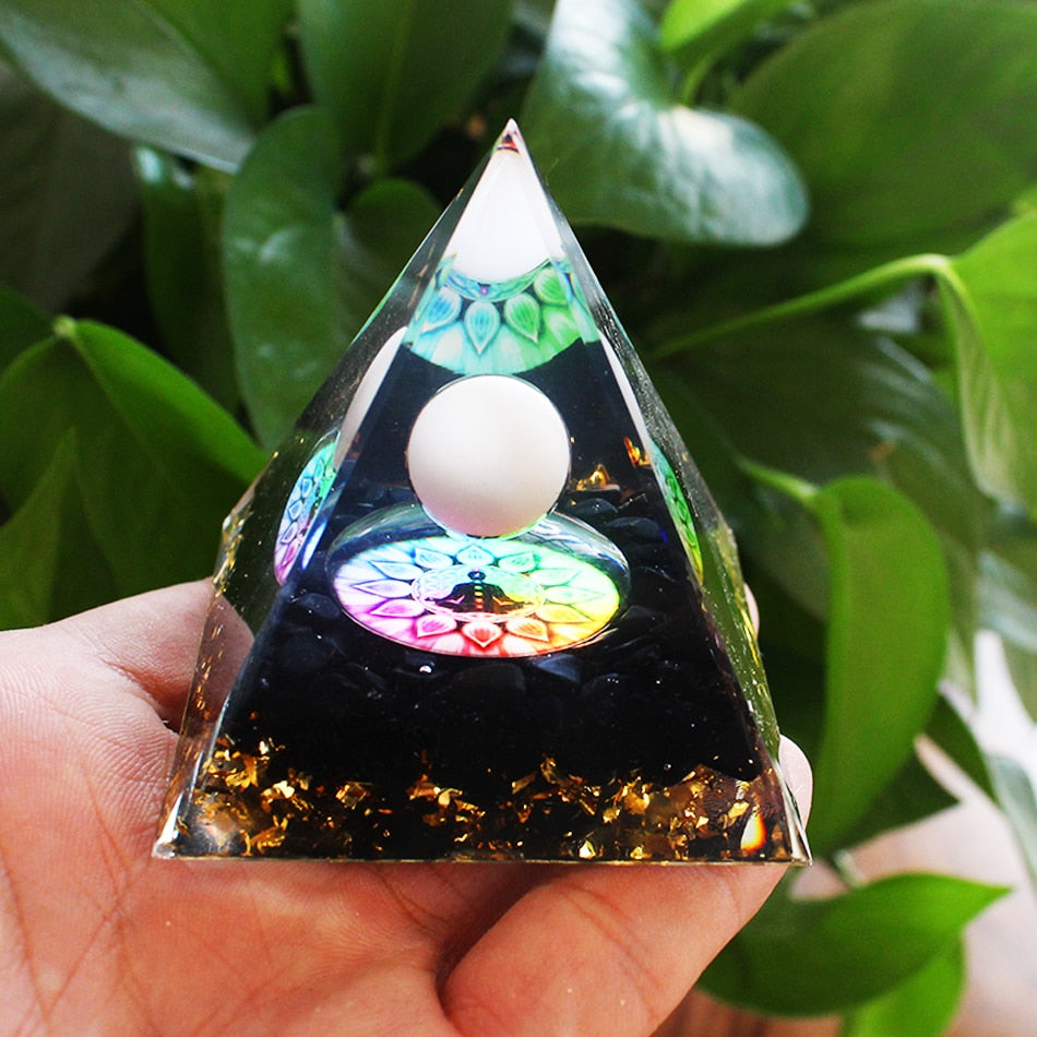 Orgonite Pyramid Crystals Natural Stone Orgone Energy Generator Healing Reiki Chakra Meditation Ornaments Crafts Office Decor