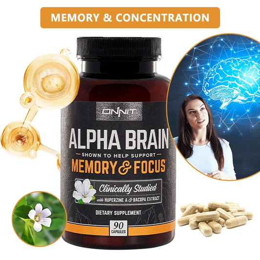Alpha Brain 🧠 Powerful Nootropic Brain Supplement Boost Intelligence Great for Focus, Concentration and Memory