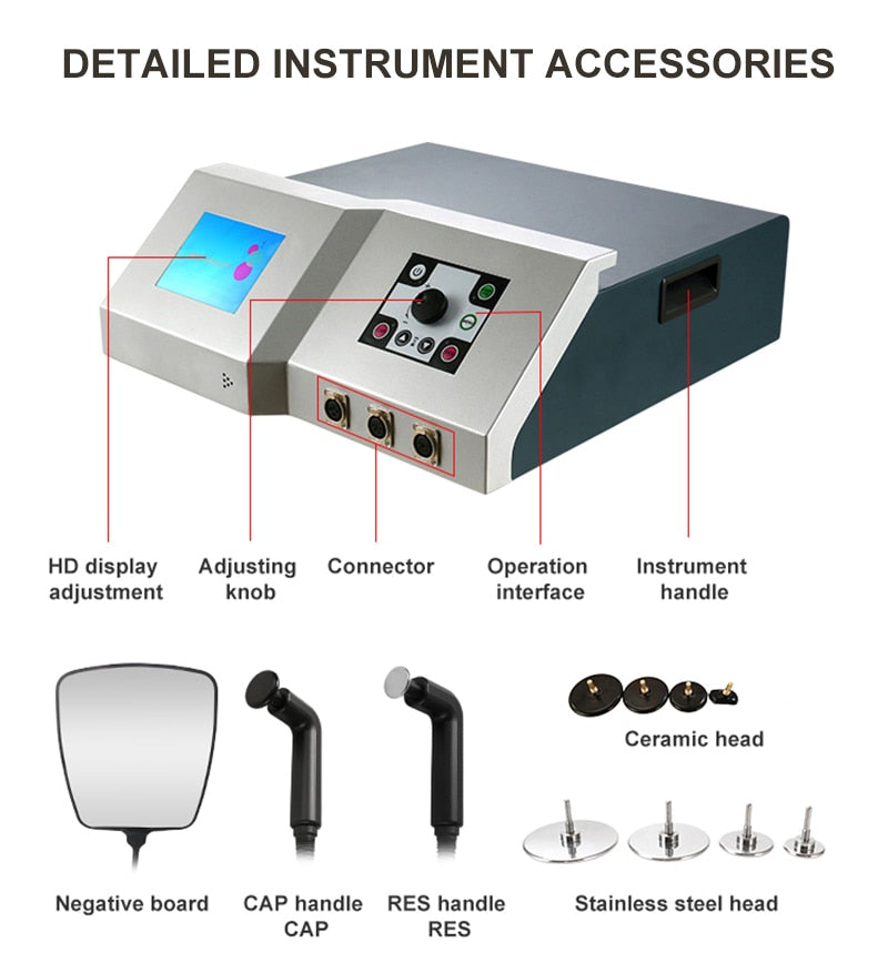 Professional Tecar Therapy Pain Removal & Fat Cell Exploding High Frequency 448KHZ Weight Loss Spain Technology Ret Cet RF Physiotherapy Beauty Device