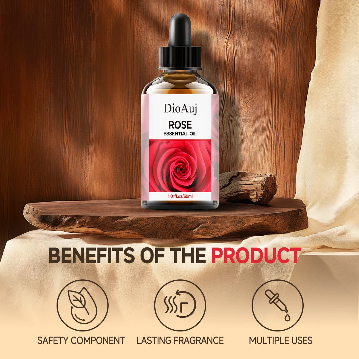 DioAuj 1PCS Essential Oil with Dropper ROSE Face Body Skin Care  Aromatherapy Oil for Humidifier Aromatherapy Candle