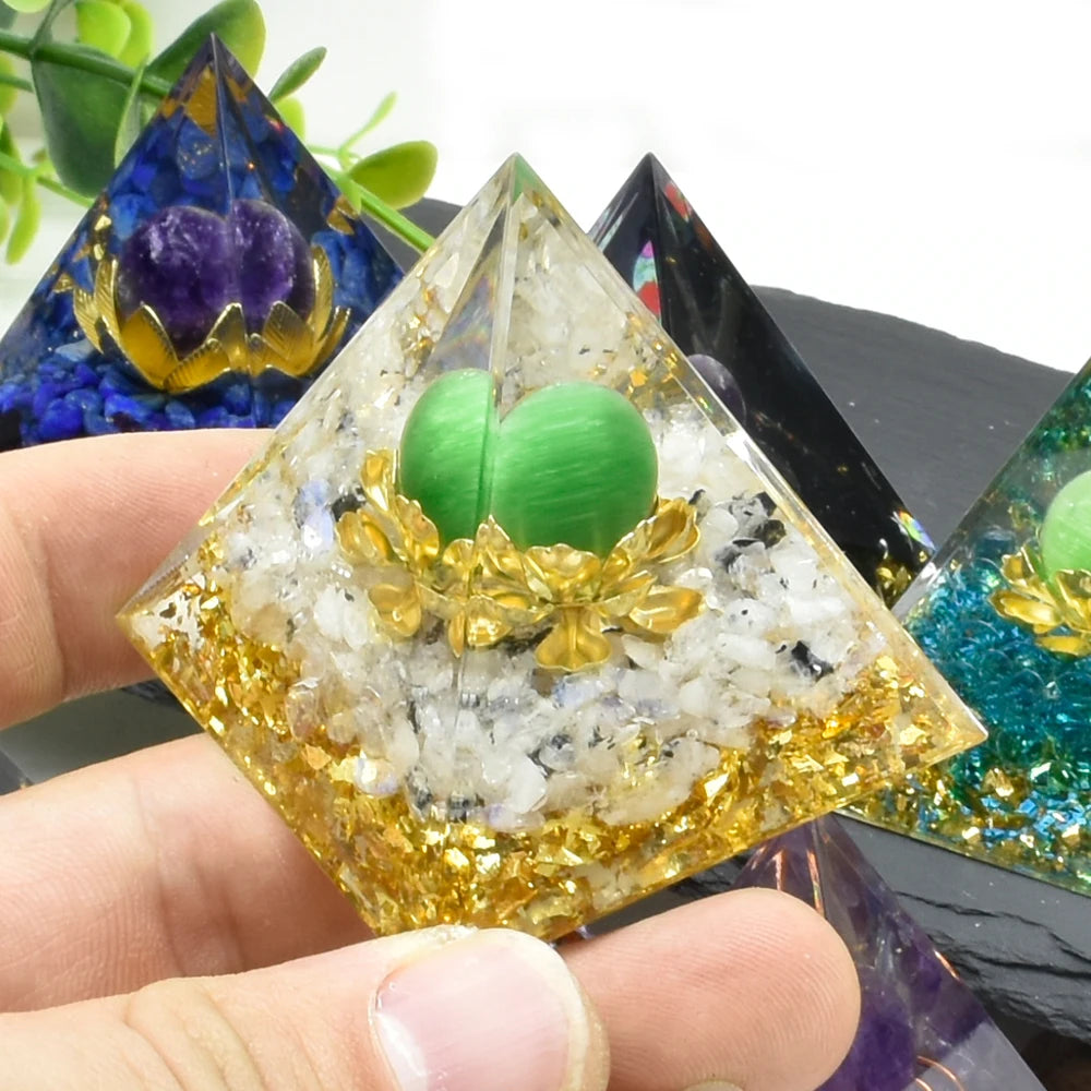 Natural Crystal Energy Generator Pyramid Reiki Healing Chakra Stabilizer Energetic Alchemy Deflects Harmful Electromagnetic Frequencies & Provides RF Shielding.