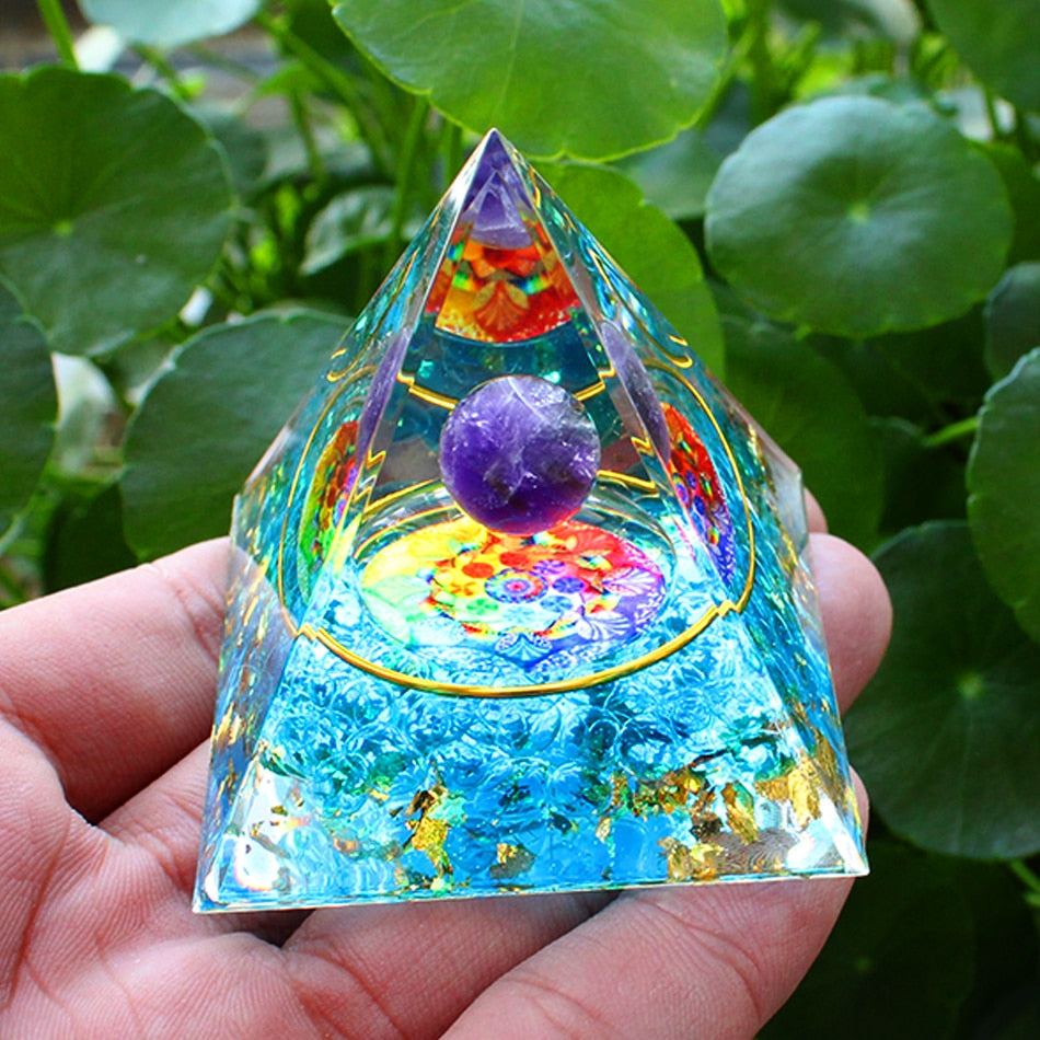 Orgonite Pyramid Crystals Natural Stone Orgone Energy Generator Healing Reiki Chakra Meditation Ornaments Crafts Office Decor