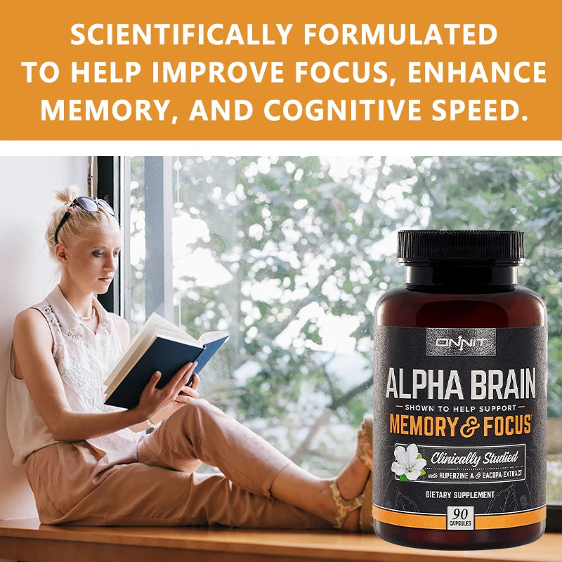 Alpha Brain 🧠 Powerful Nootropic Brain Supplement Boost Intelligence Great for Focus, Concentration and Memory