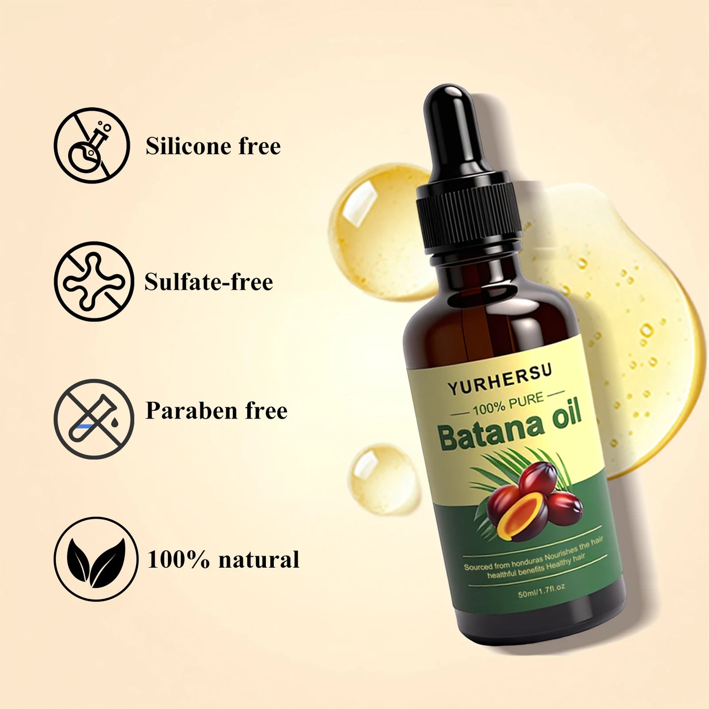 Batana Oil for Hair Growth: Dr Sebi Organic Raw Batana Oil from Honduras - 100% Pure & Natural - For Thicker & Stronger Hair