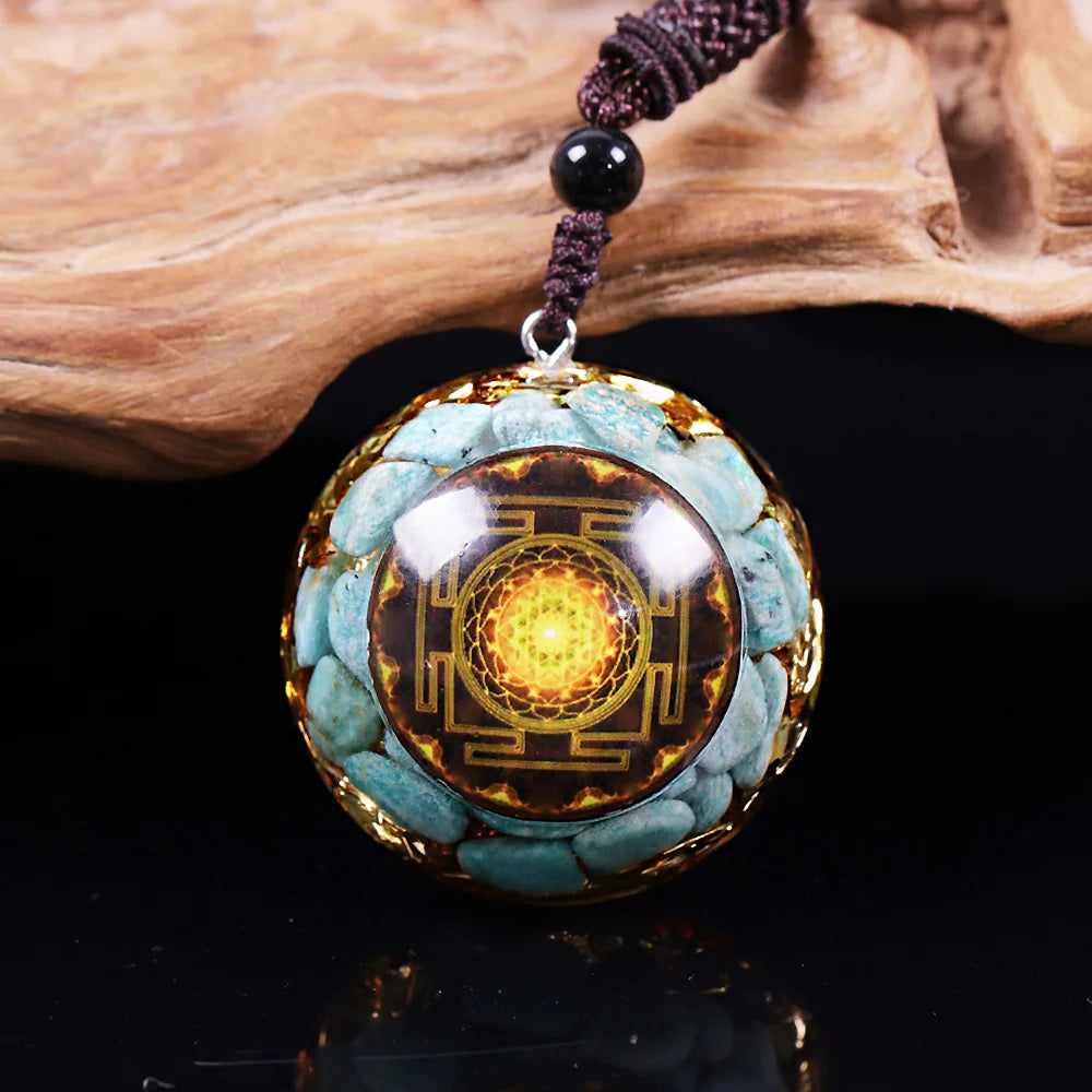 Orgonite Necklace Energy Chakra Natural Stone Pendant Crystal Healing Meditation Amulet.
