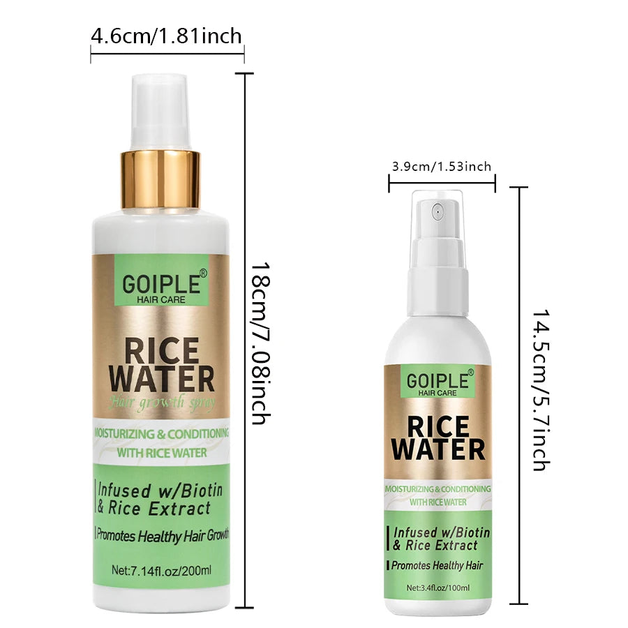 GOIPLE Big Size Rice Water Serum Spray for Thinning Loss Hair Care Growth Essence Yao Women of China Repair Damaged Regrowth Oil