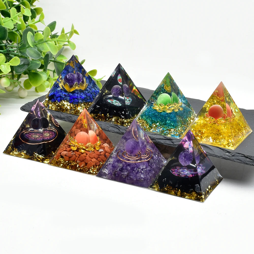 Natural Crystal Energy Generator Pyramid Reiki Healing Chakra Stabilizer Energetic Alchemy Deflects Harmful Electromagnetic Frequencies & Provides RF Shielding.