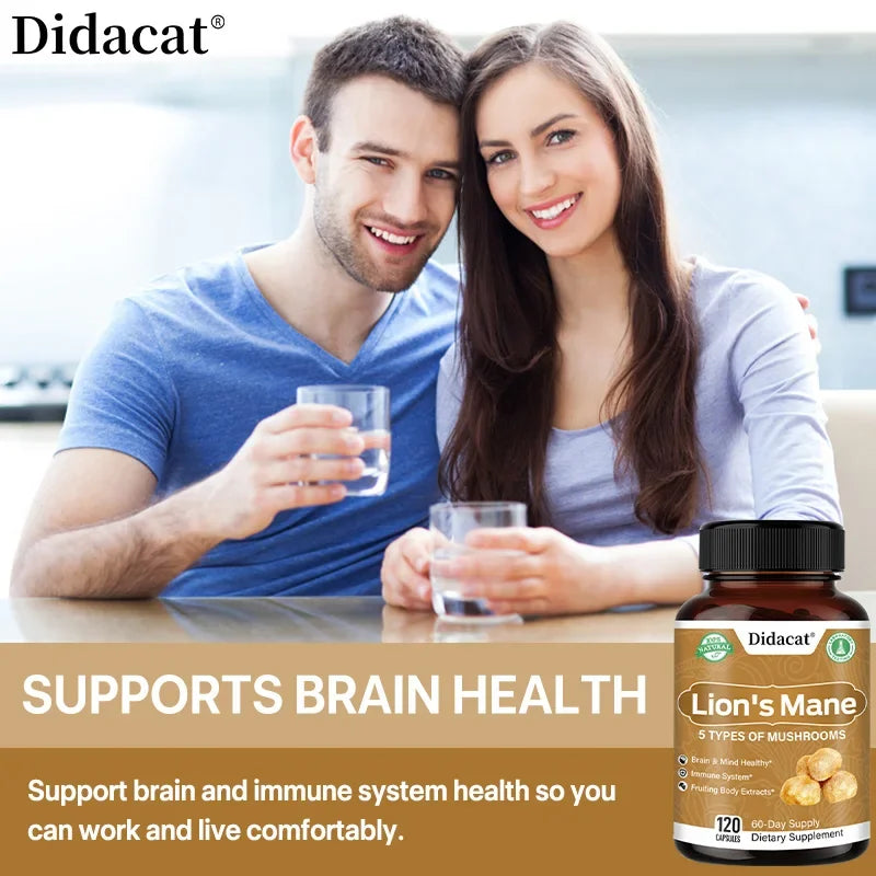Lion's Mane Mushroom Capsules - Supports brain focus & health, Decalcifies and Activates the Pineal Gland.
