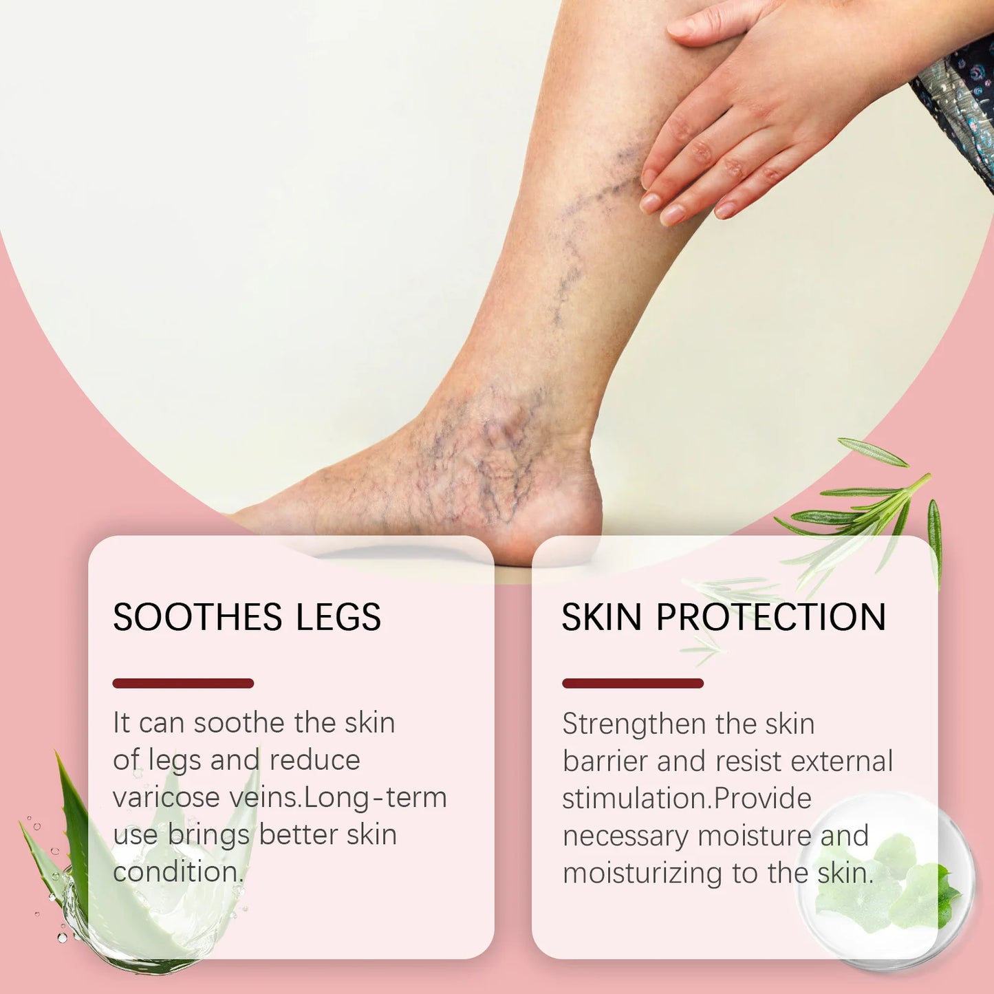 Aescin Horse Chestnut Varicose Veins Cream Leg Swelling Relief Eliminate Vasculitis Phlebitis Improve Blood Circulation Spider Veins Soothing Cream.