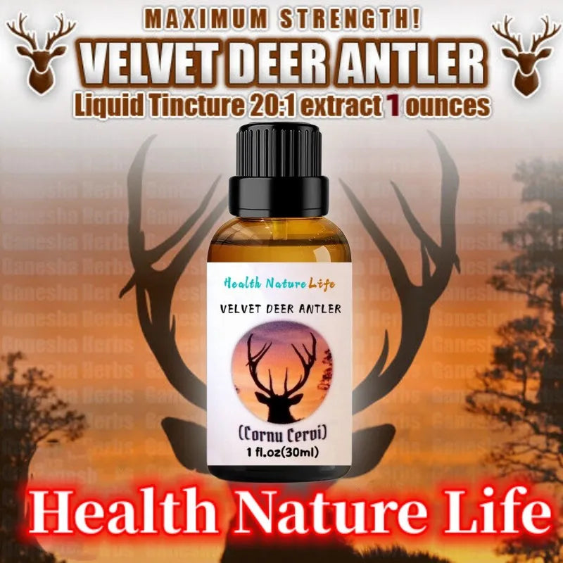 VELVET DEER ANTLER MAXIMUM STRENGTH INCREASES LEVELS OF SEXUAL HORMONES  LIBIDO, INCREASES ENERGY REDUCES BLOOD PRESSURE, MUSCULAR DEVELOPMENT INCREASES STAMINA & STRENGTH.