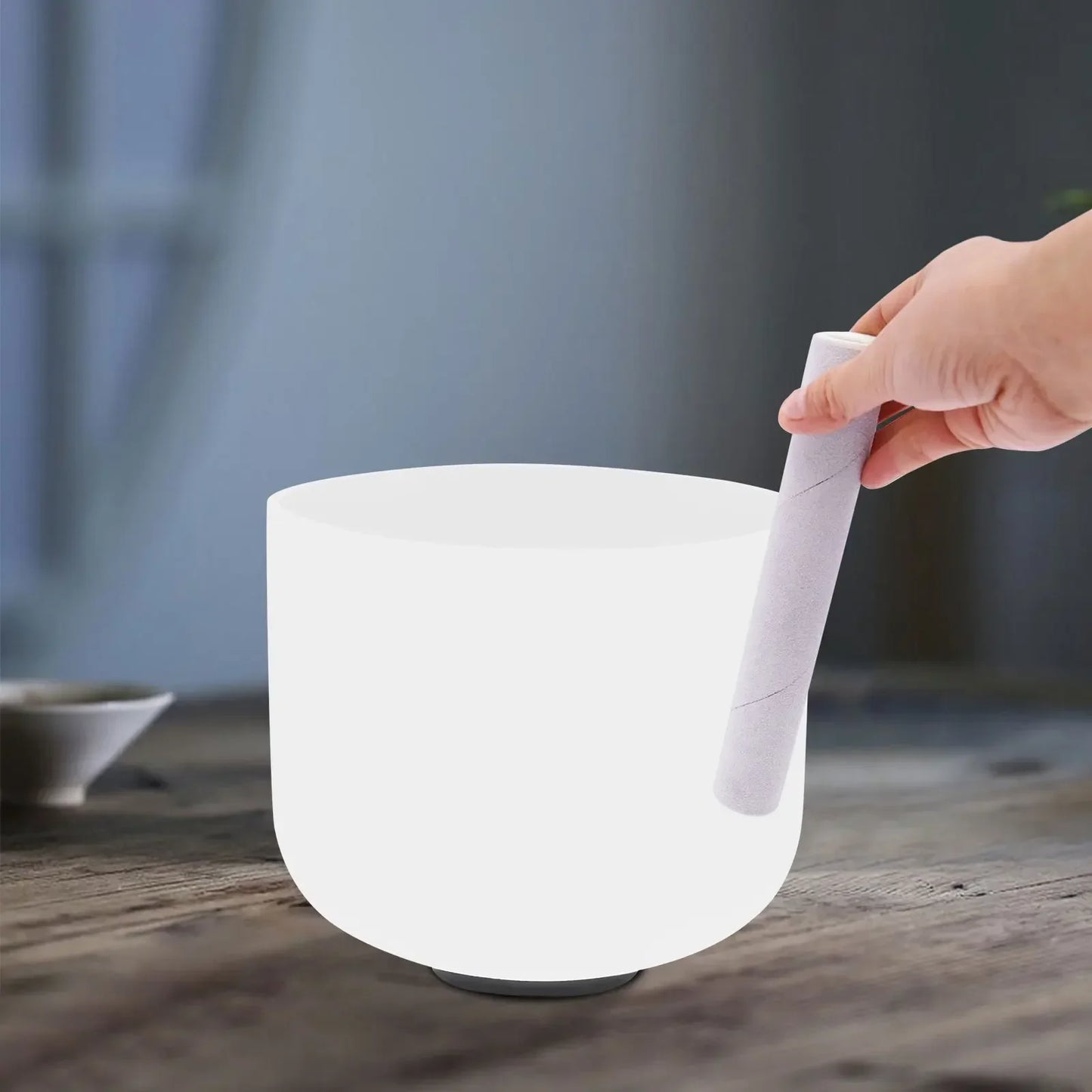 432 Hz Crystal Singing Bowl, Perfect Pitch, 8-Inch Singing Bowl for Sound Healing, Meditation, and Protection.