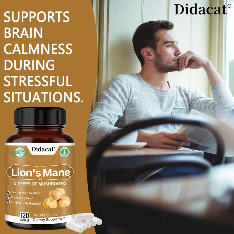 Lion's Mane Mushroom Capsules - Supports brain focus & health, Decalcifies and Activates the Pineal Gland.
