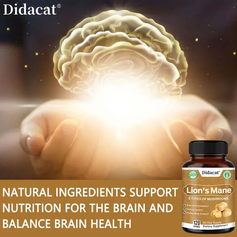 Lion's Mane Mushroom Capsules - Supports brain focus & health, Decalcifies and Activates the Pineal Gland.
