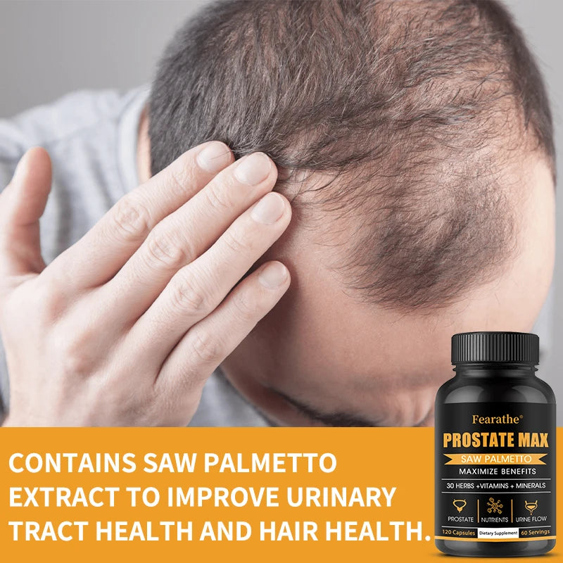 Prostate Max Powerful Saw Palmetto Prostate Supplement - Promotes Prostate Health, Urinary Health and Hair Growth.