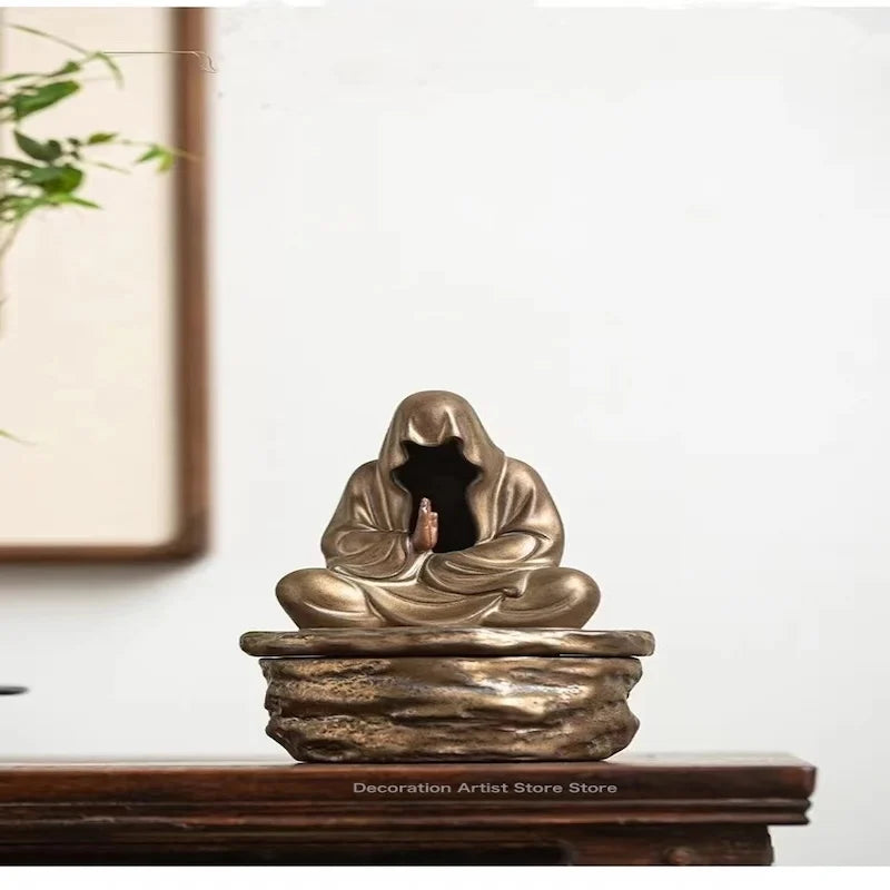 Formless Meditation  Incense Burner Backflow Monk Yoga Zen Sculpture