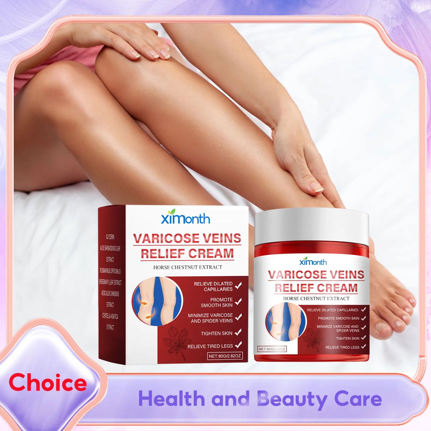 Aescin Horse Chestnut Varicose Veins Cream Leg Swelling Relief Eliminate Vasculitis Phlebitis Improve Blood Circulation Spider Veins Soothing Cream.