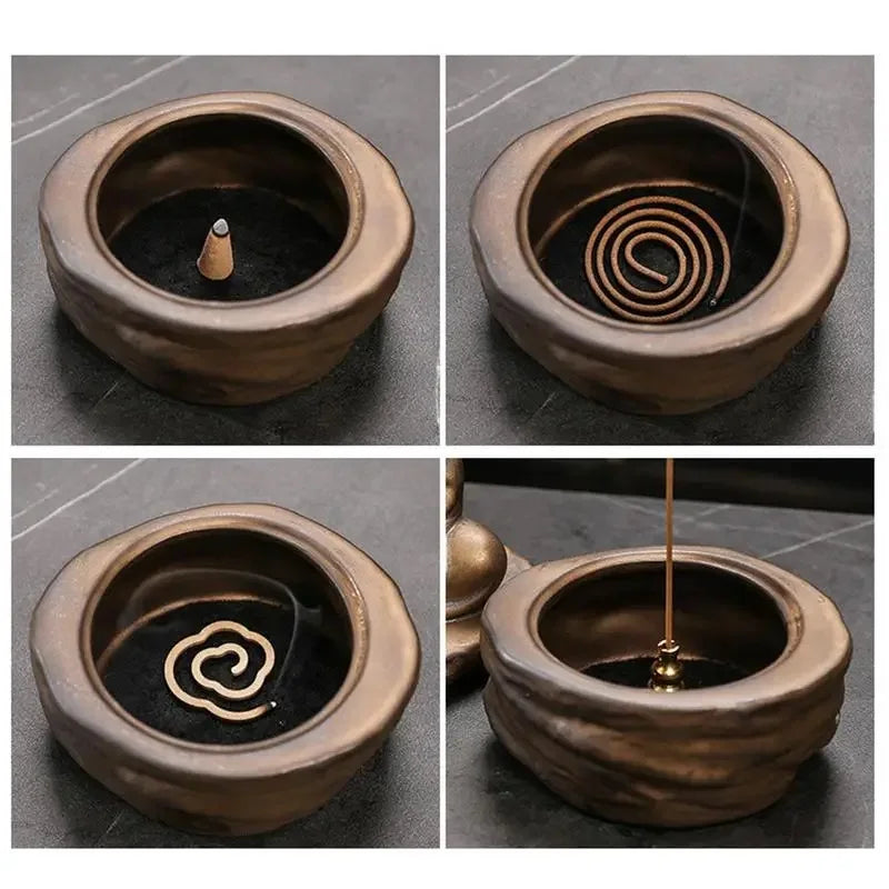 Formless Meditation  Incense Burner Backflow Monk Yoga Zen Sculpture