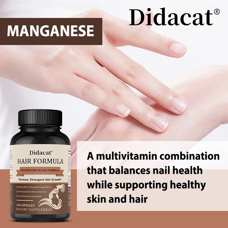Hair Proprietary Blend Capsules Promote Healthy Nails, Hair and Skin To Support The Growth of The Thickest, Strongest Hair