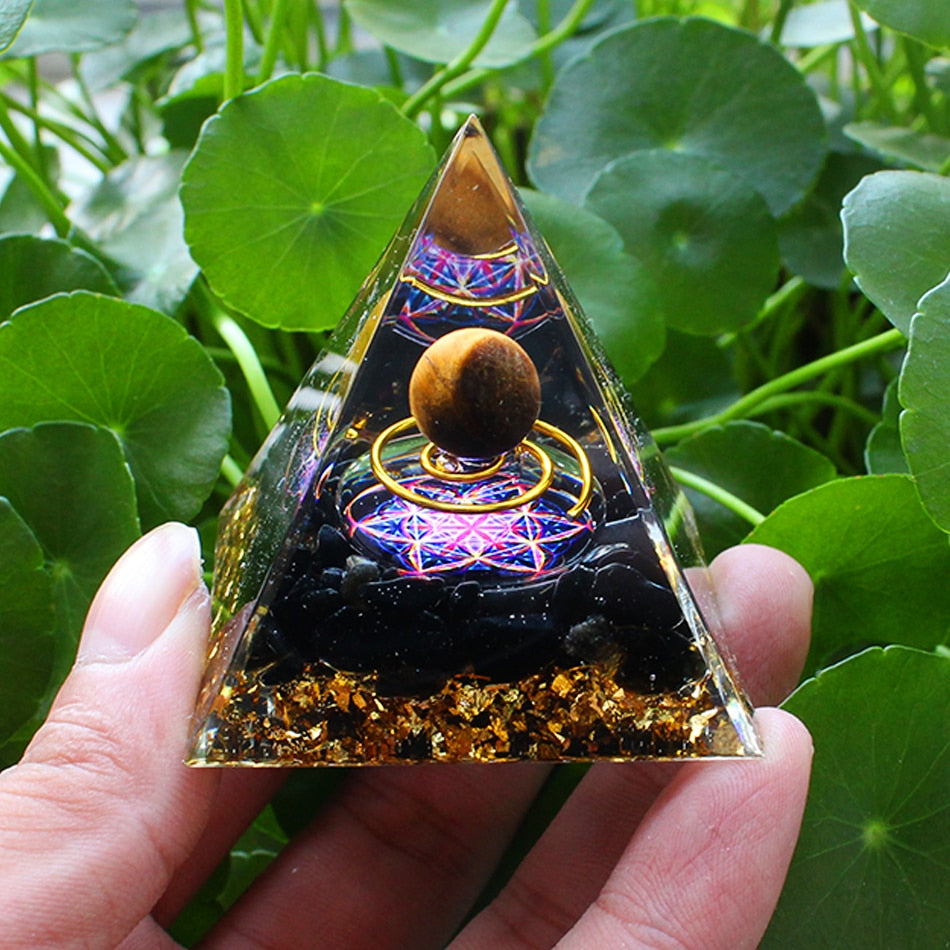 Orgonite Pyramid Crystals Natural Stone Orgone Energy Generator Healing Reiki Chakra Meditation Ornaments Crafts Office Decor