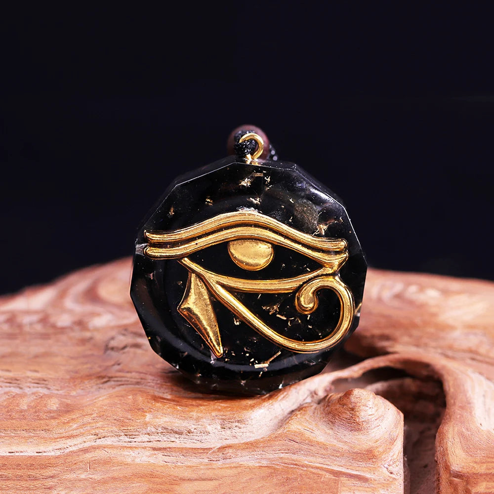 Ancient Kemetic Eye Of Ra Horus Crystal Pendant Reiki Healing Amulet.