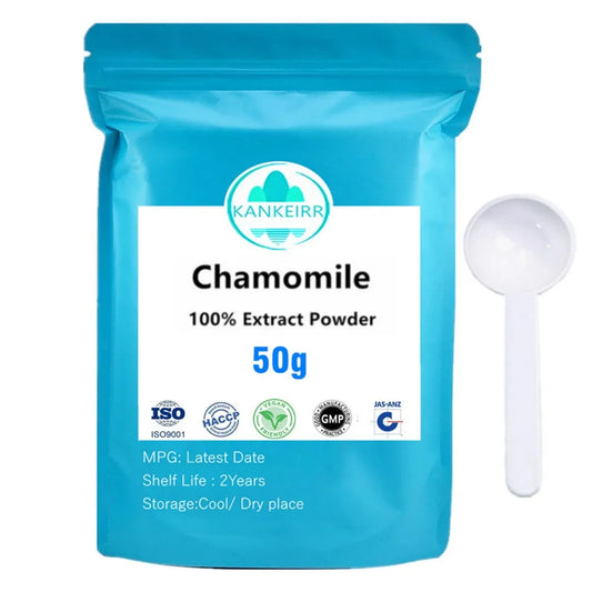 Chamomile Powder Extract Great For Dehydration, Insomnia, Stomach Cramps Gut Health, Reduces Inflammation, Eases Menstrual Discomfort, Cold Symptoms, Oxidative Stress, Thyroid Cancer & Other Thyroid Conditions.