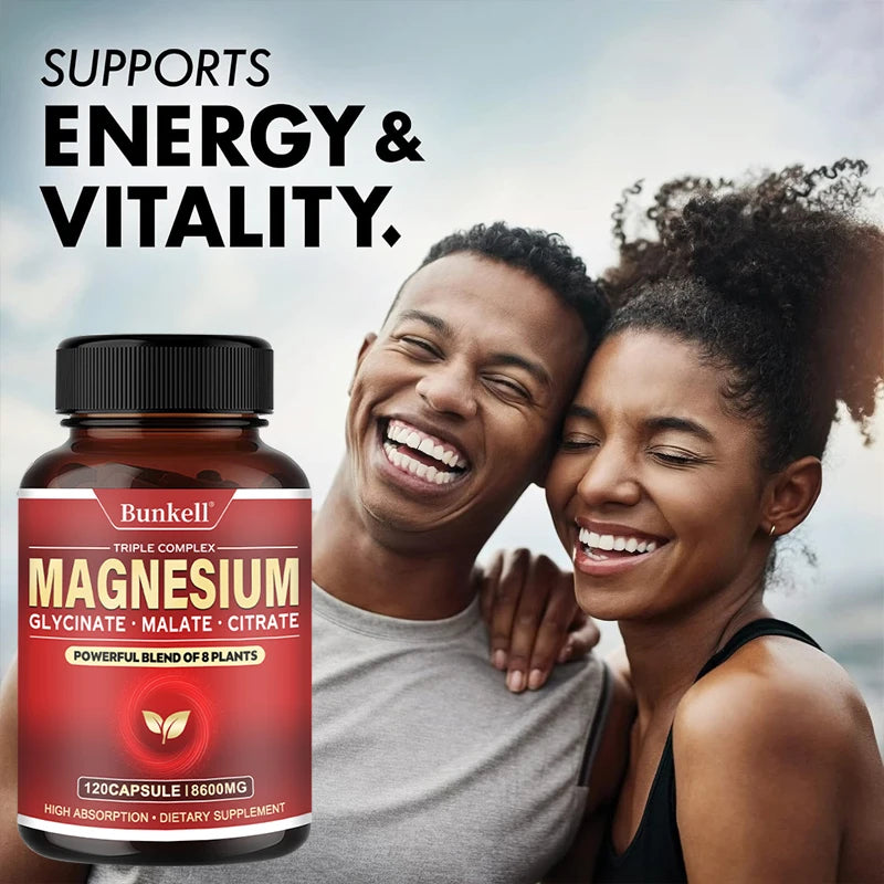 Magnesium Supplementation - Promotes Proper Muscle, Heart and Bone Support Cardiovascular Function and Nutrient Metabolism