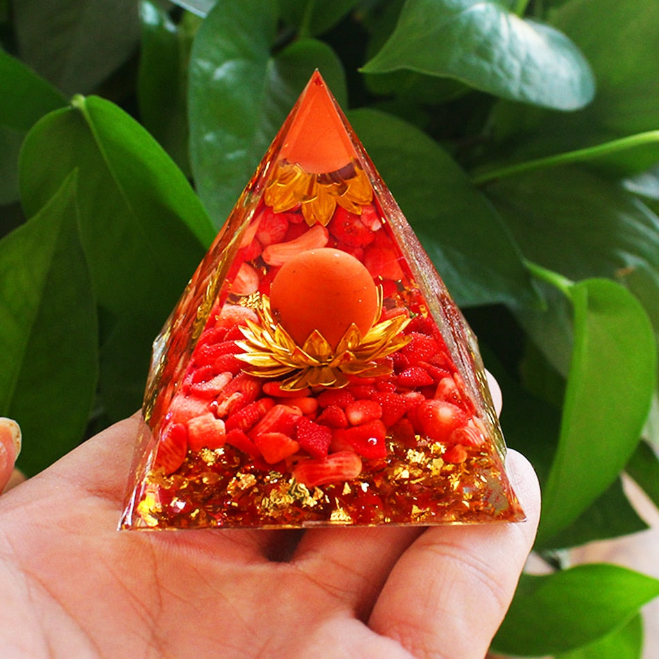 Orgonite Pyramid Crystals Natural Stone Orgone Energy Generator Healing Reiki Chakra Meditation Ornaments Crafts Office Decor